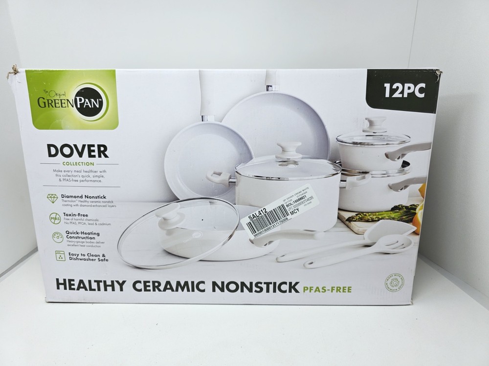 GreenPan Dover Ceramic Nonstick 12-Piece Cookware Set