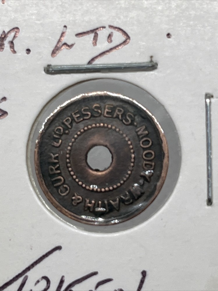 1914 Moody, Wraith & Curr. 1/3 Farthing Token.