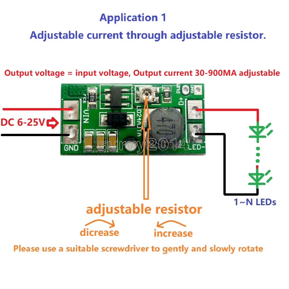 DC 6-25V 20W Adjustable LED Driver PWM Controller DC-DC Step-down Constant NEW