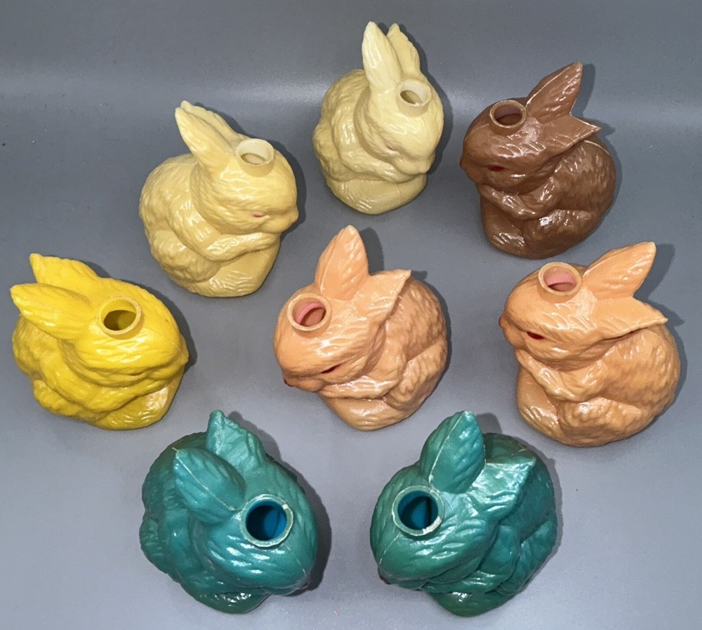 8-PC Replacement Blow Mold Easter Bunny Rabbit Plastic String Light Covers - 3”