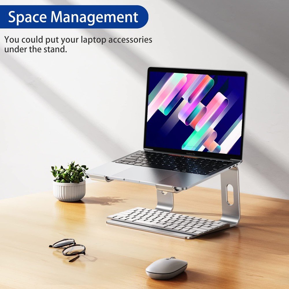 BESIGN LS03 Aluminum Laptop Stand, Ergonomic Detachable Computer B-Silver