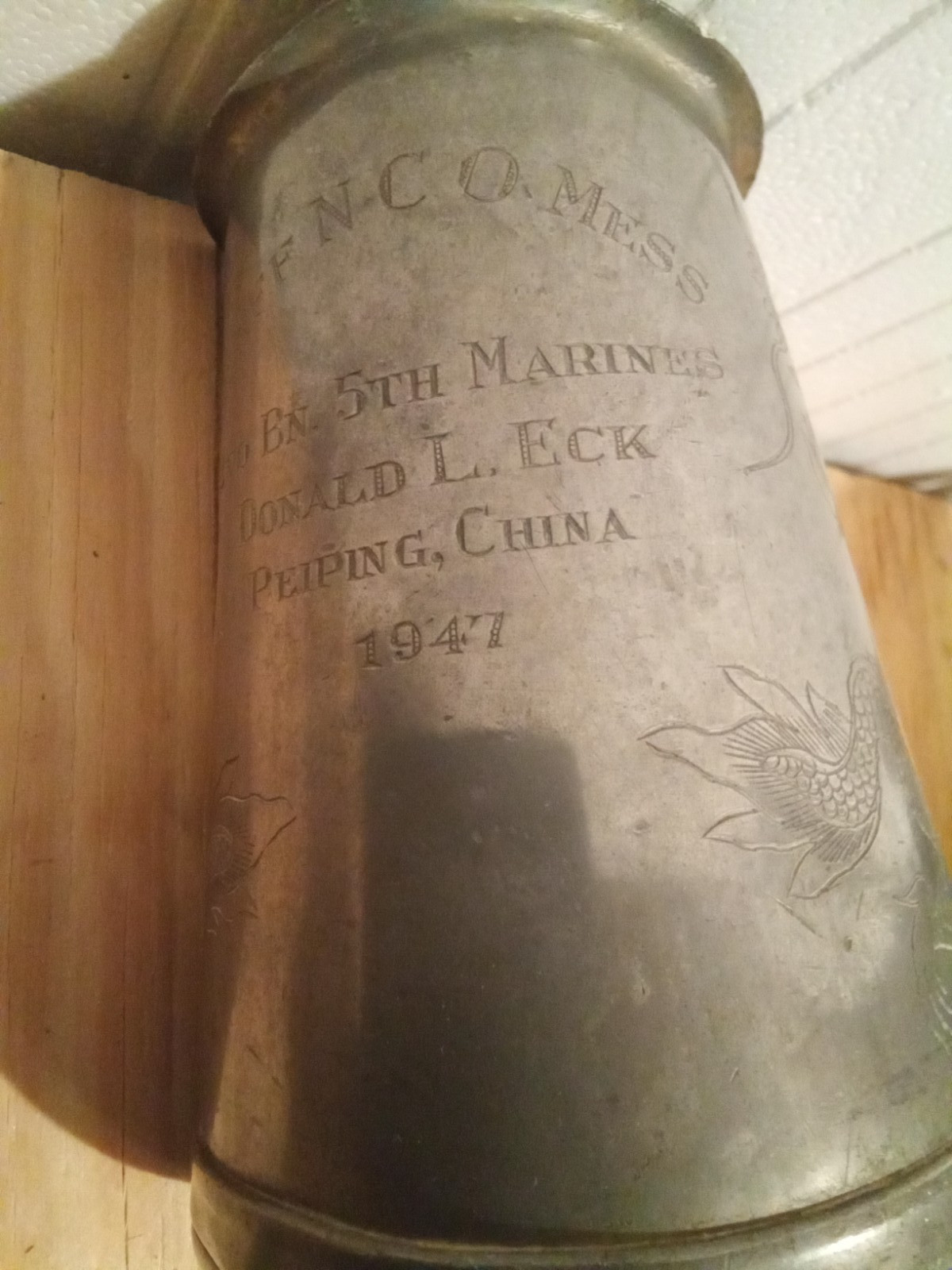 1947 Tientsin, China Named USMC/US Marine Corps Mug Lot. 1st Marine Division