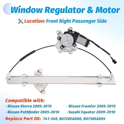 Front Driver & Passenger Side Power Window Regulator with Motor Compatible