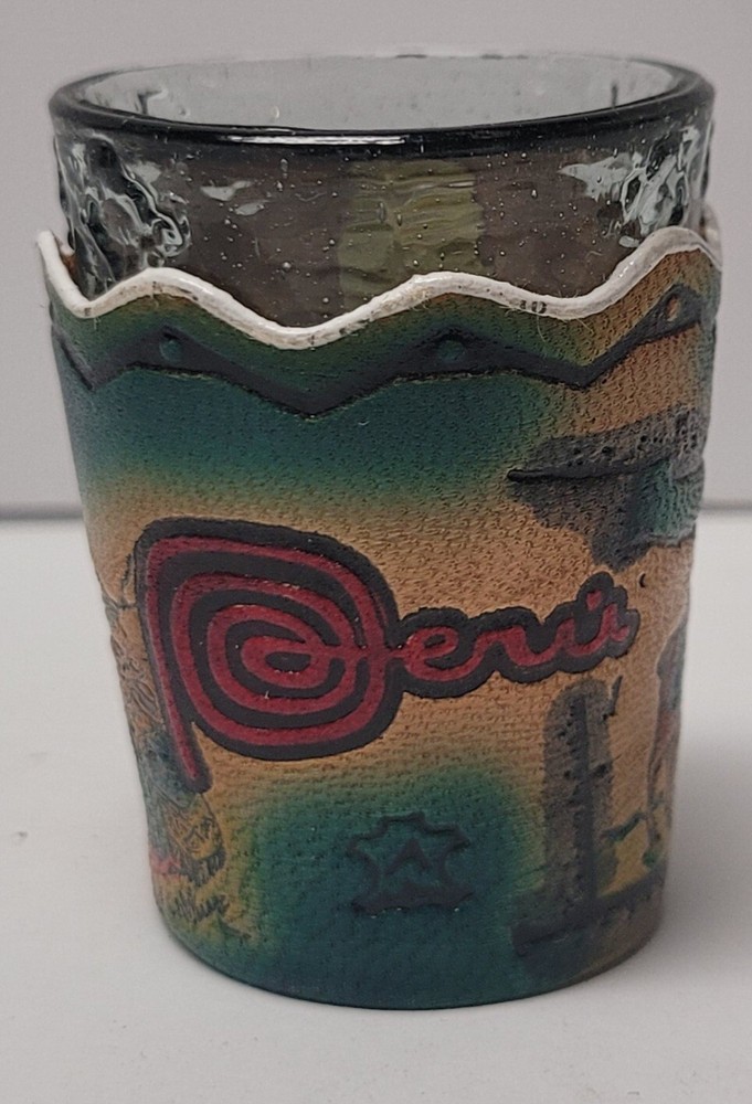 Peru Leather Wrapped Shot Glass