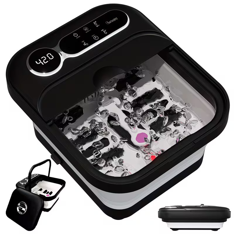Heated Foot Spa Bath with Bubble Massage & Rollers - Relaxing Home Use