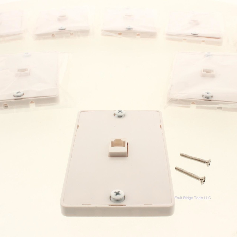GC Electronics White Quick Mount Telephone Jack 4-Conductor Wall Jack 10pcs