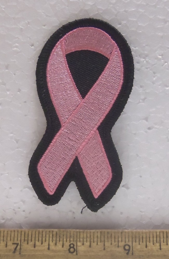 Pink Ribbon Embroidered Patch