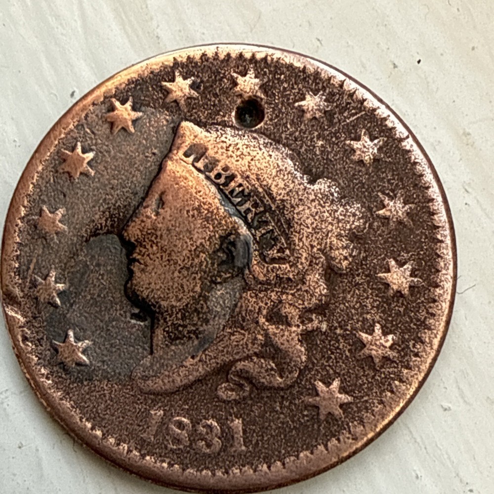 1831 Coronet Head Large Cent Coin 1 Penny