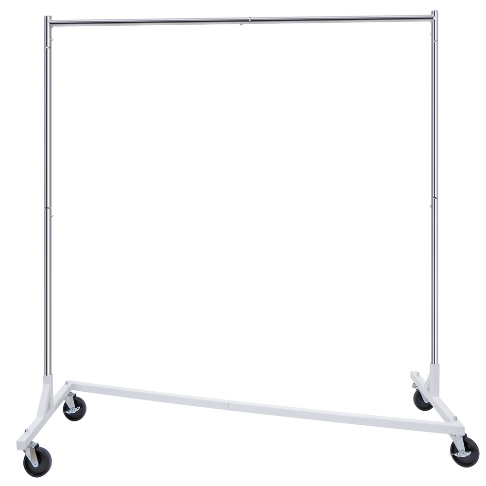 1/2 Compact Garment Rack Rolling Z-Base Storage Garment Hanging Clothes Shelf