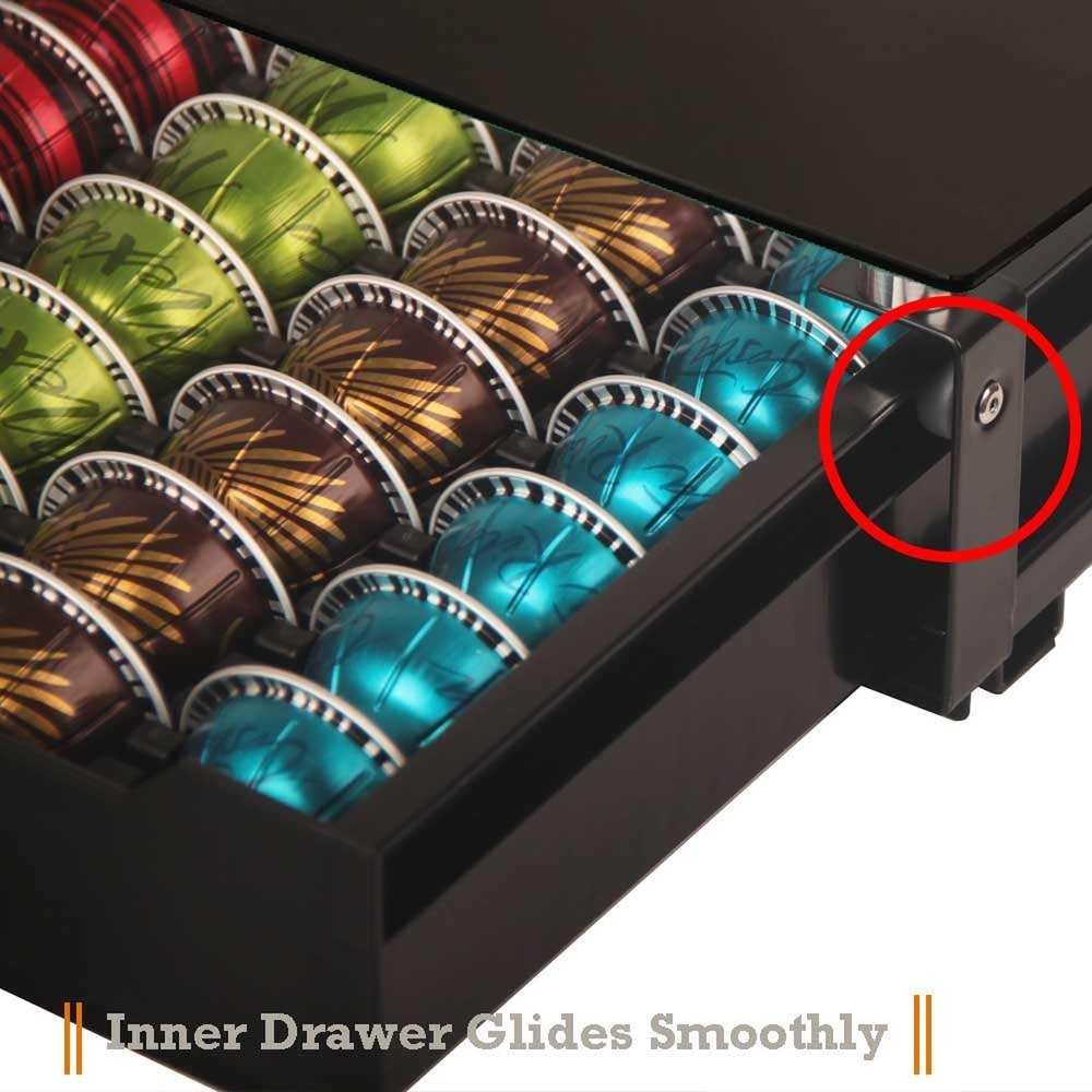 Black Temp glass drawer