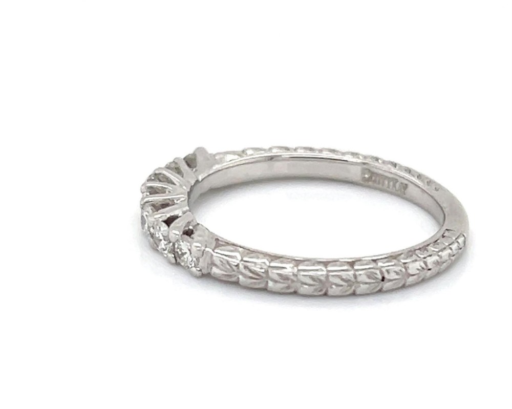 Scott Kay Diamond Stack Wedding Band Ring Platinum Size 5.5