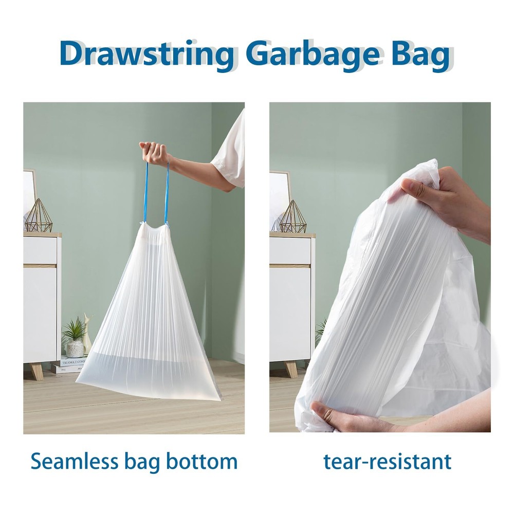 Garbage Bags Small Drawstring Bin Bags 12l 45x50cm 75 Pcs regular Bagged