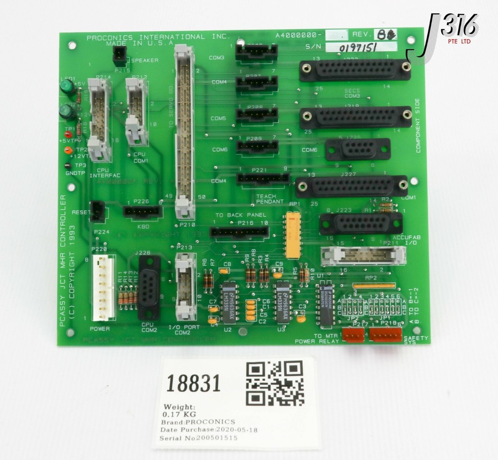 18831 PROCONICS PCB, PCASSY JCT MHR CONTROLLER, A4000005 A4000000-2
