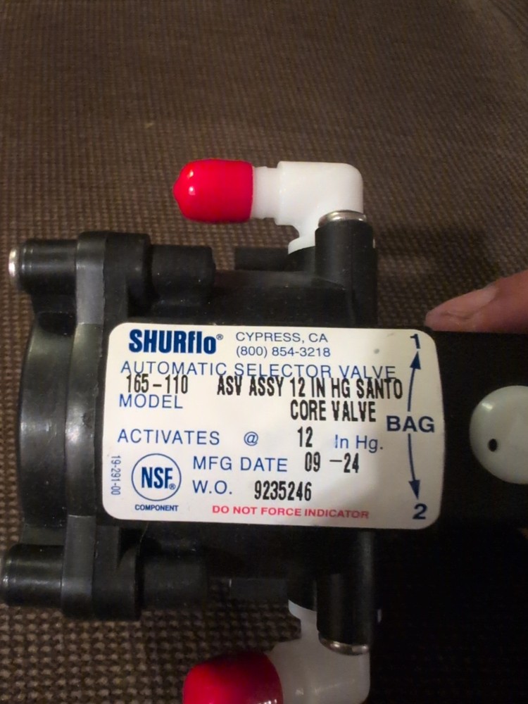 Shurflo Automatic Selector Valve 165-110 Bag in box