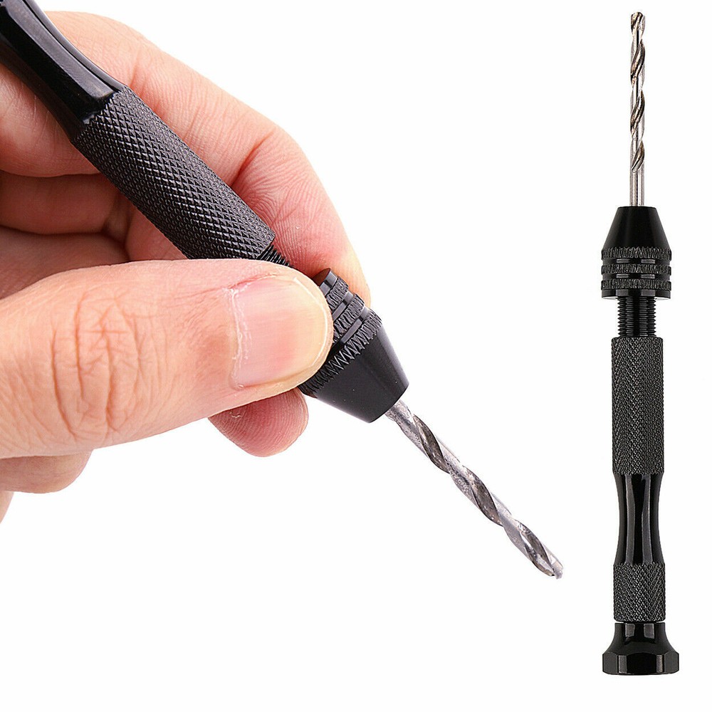 49X Mini Micro Hand Drill Bits Set Manual drill pin vise chuck DIY Tool Set