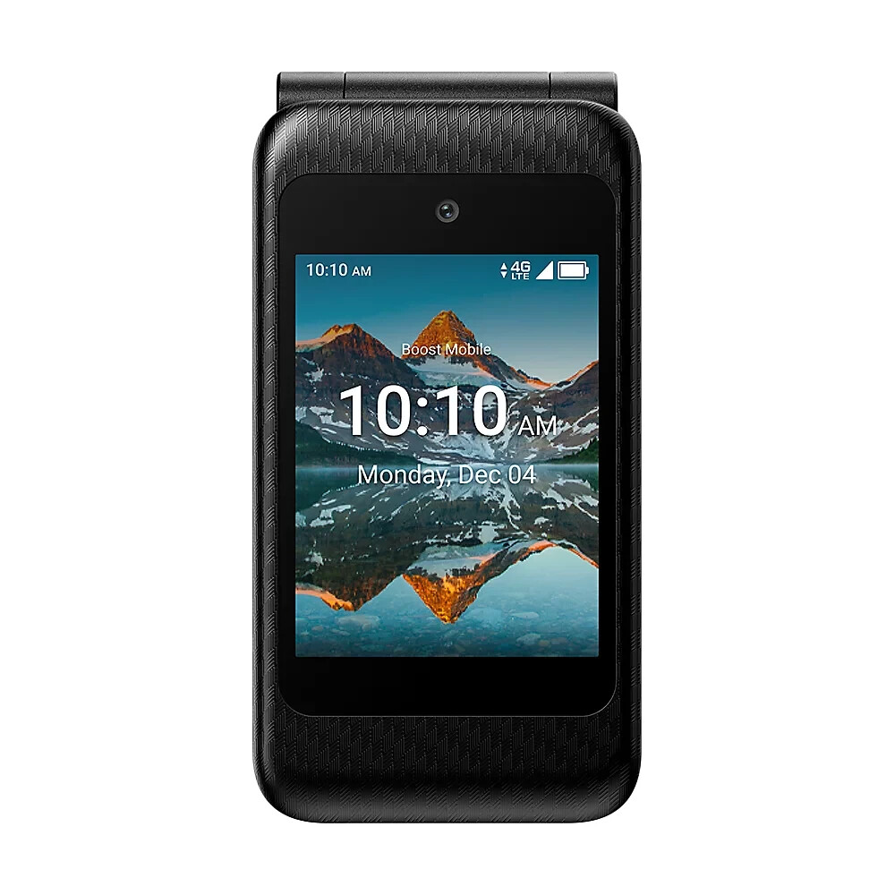 Boost Mobile Summit Flip Phone Bundle Dual 2.8" Display- 12 Months FREE Service!