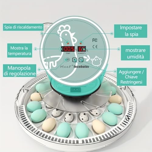 Egg Incubator for Hatching 28 Eggs, Auto Flip, Independent Atomizing