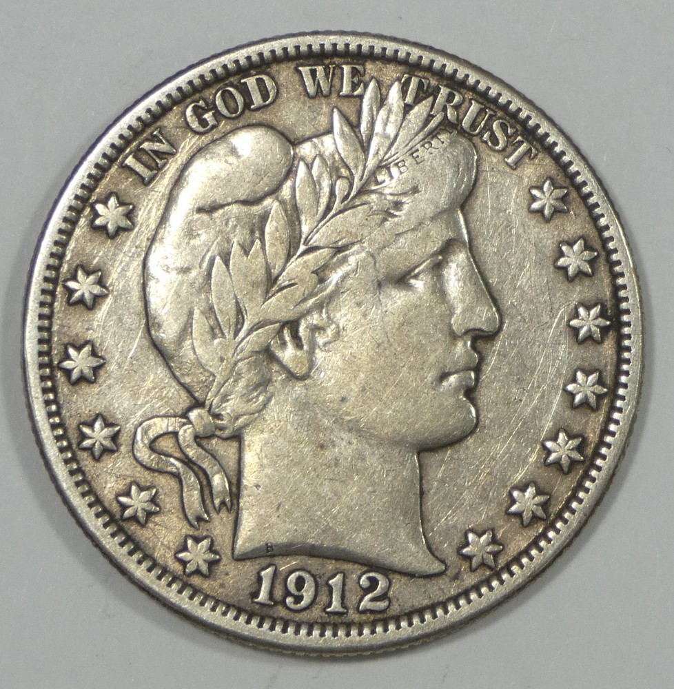 1912 Barber Half Dollar VERY FINE Silver 50c