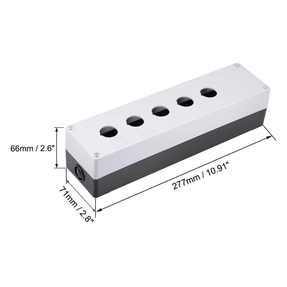 Push Button Switch Control Station Box 22mm 5 Button Aperture (White,Black) 1set