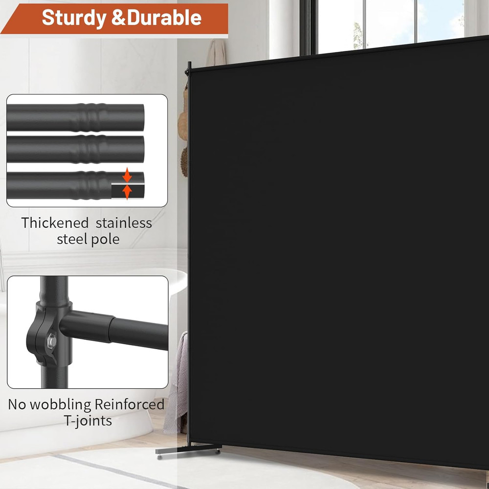 Room Divider, 72X72Inch Large Single Panel Privacy Screen with Thickened Fabric,