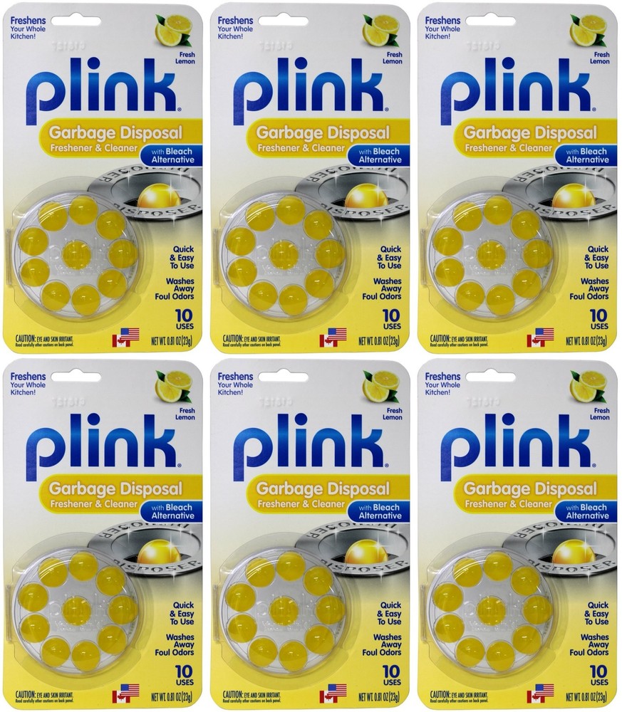 Plink Pack of 10 Garbage Disposer Cleaner and Deodorizer, Lemon (6-Pack)
