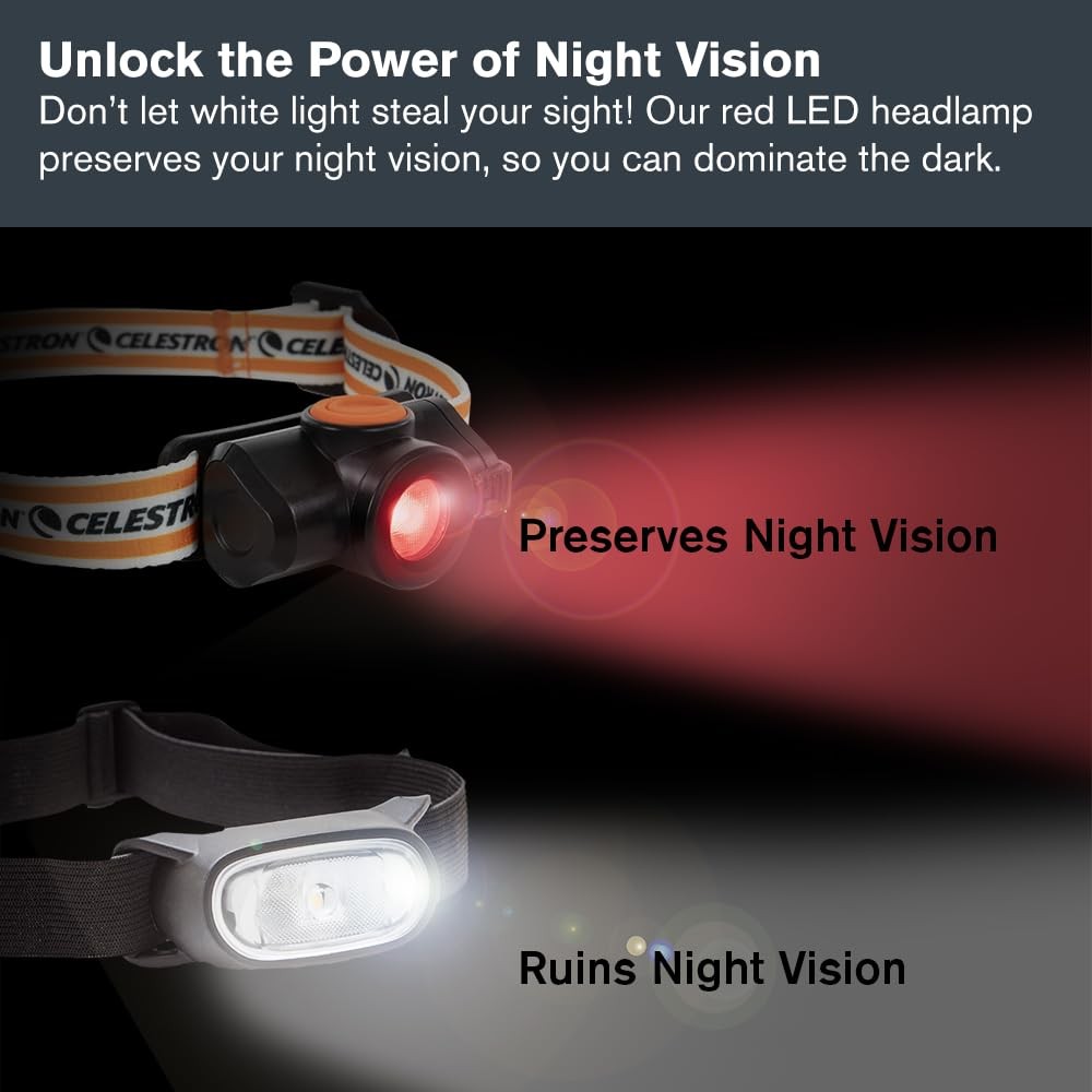 Celestron Night Vision Headlamp Multiple Light Modes Includes SOS Setting Ideal