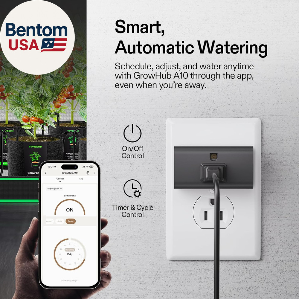 Automatic Drip Irrigation Kit, Smart Watering System with 16 Drip Emitters, 4Mm
