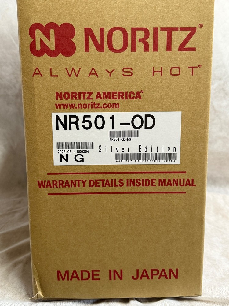 New in Box Noritz Tankless Water Heater NR501-OD-NG Silver Edition
