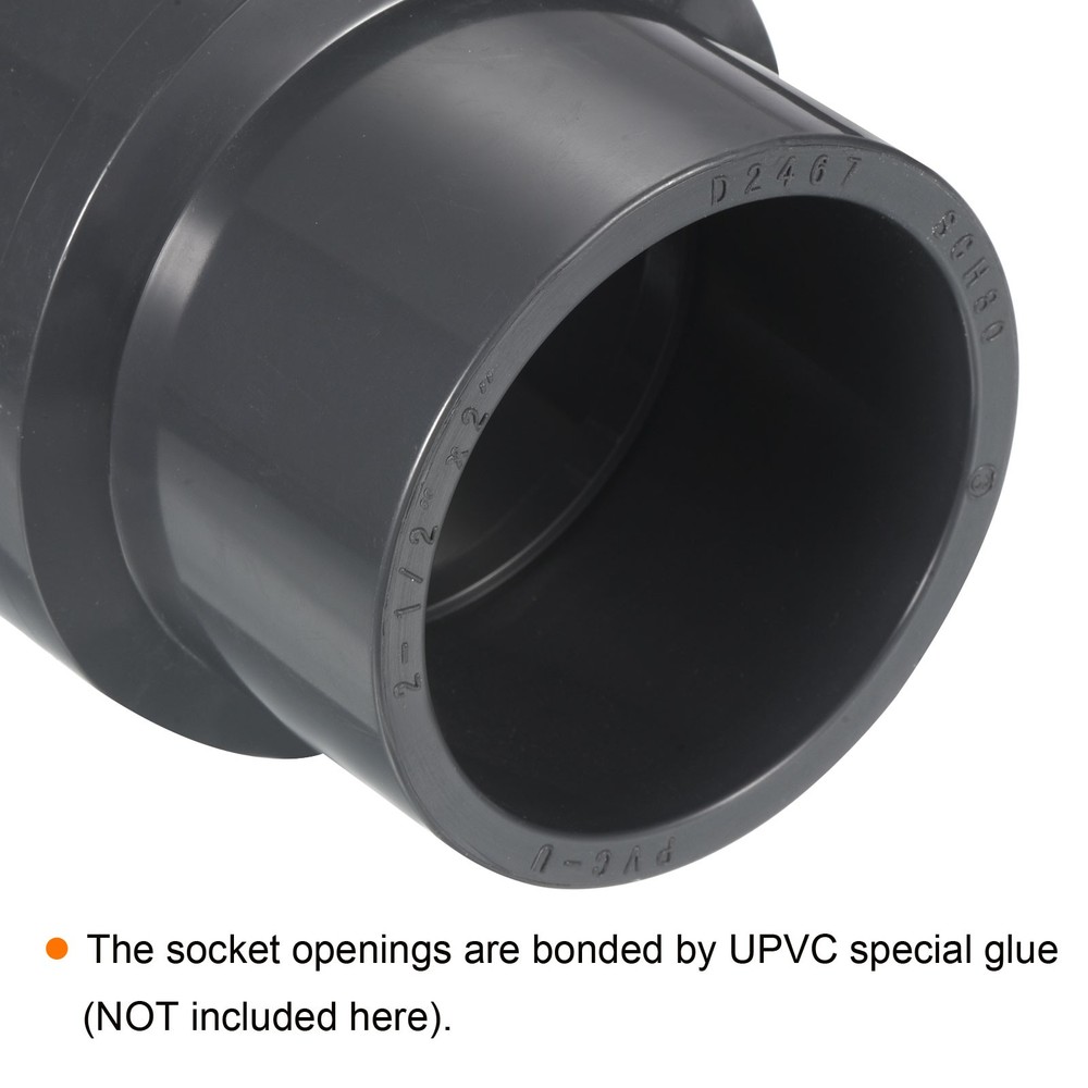 UPVC Reducer Pipe Fitting 2-1"x 2" Program Socket 80 Straight Coupling