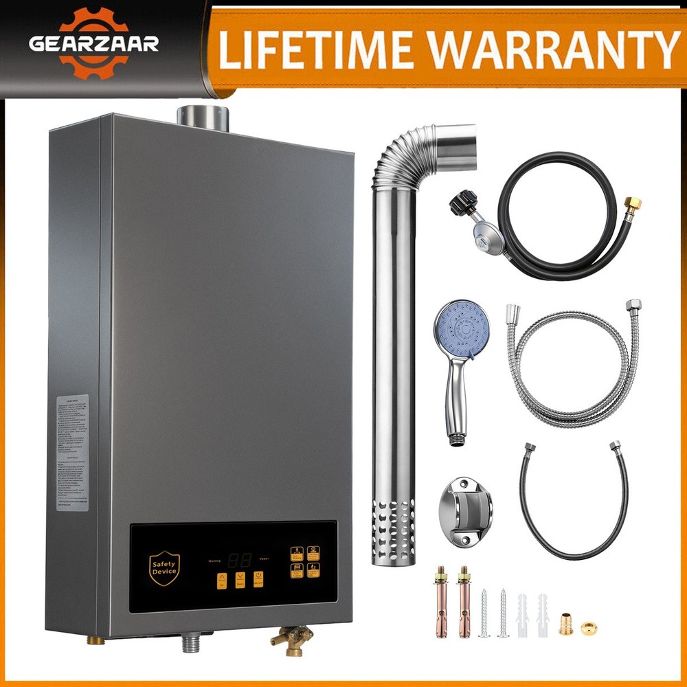 Residential Propane Tankless Heater 3.6GPM 80000 BTU 24KW LED Display 110V