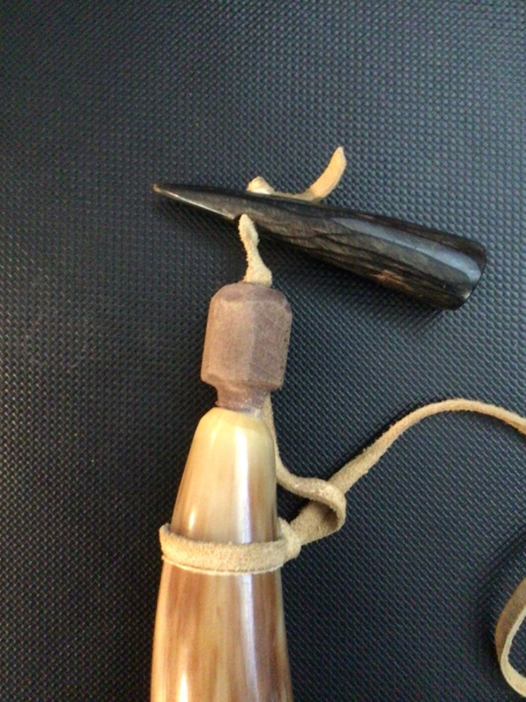 Gun Powder Horn Muzzleloader Reenactment Mountain Man Rendezvous Ammo 12" Long