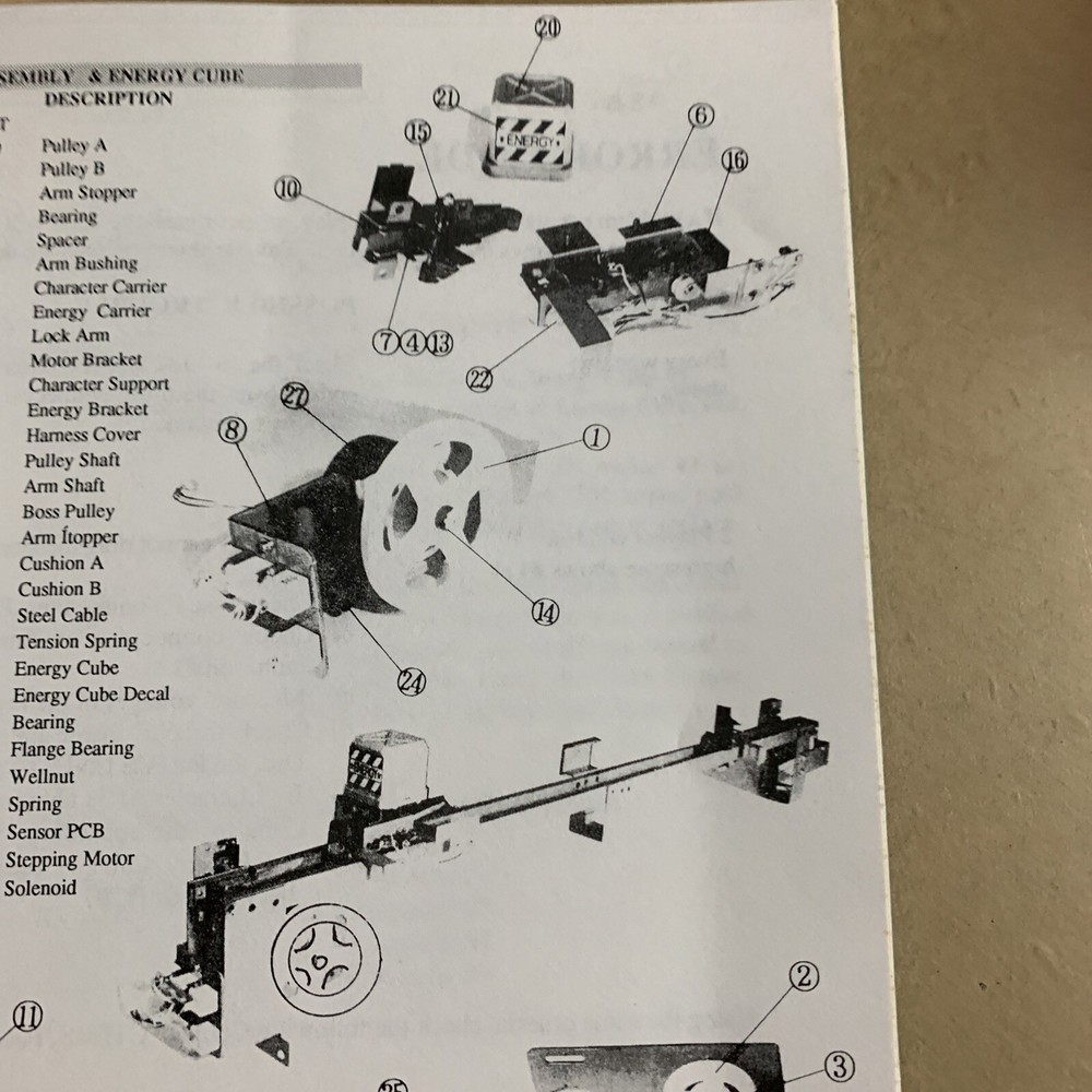 Original Cosmo Gang Data East Arcade game Manual