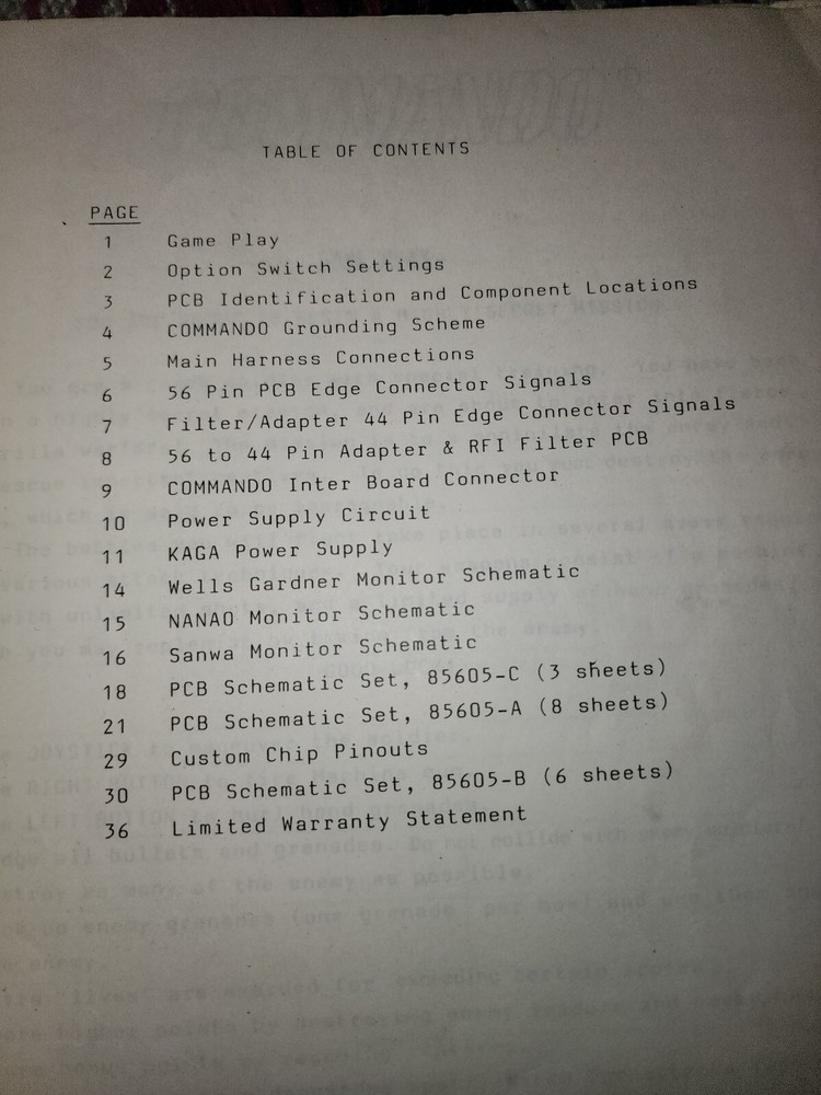Commando Arcade Manual Data East