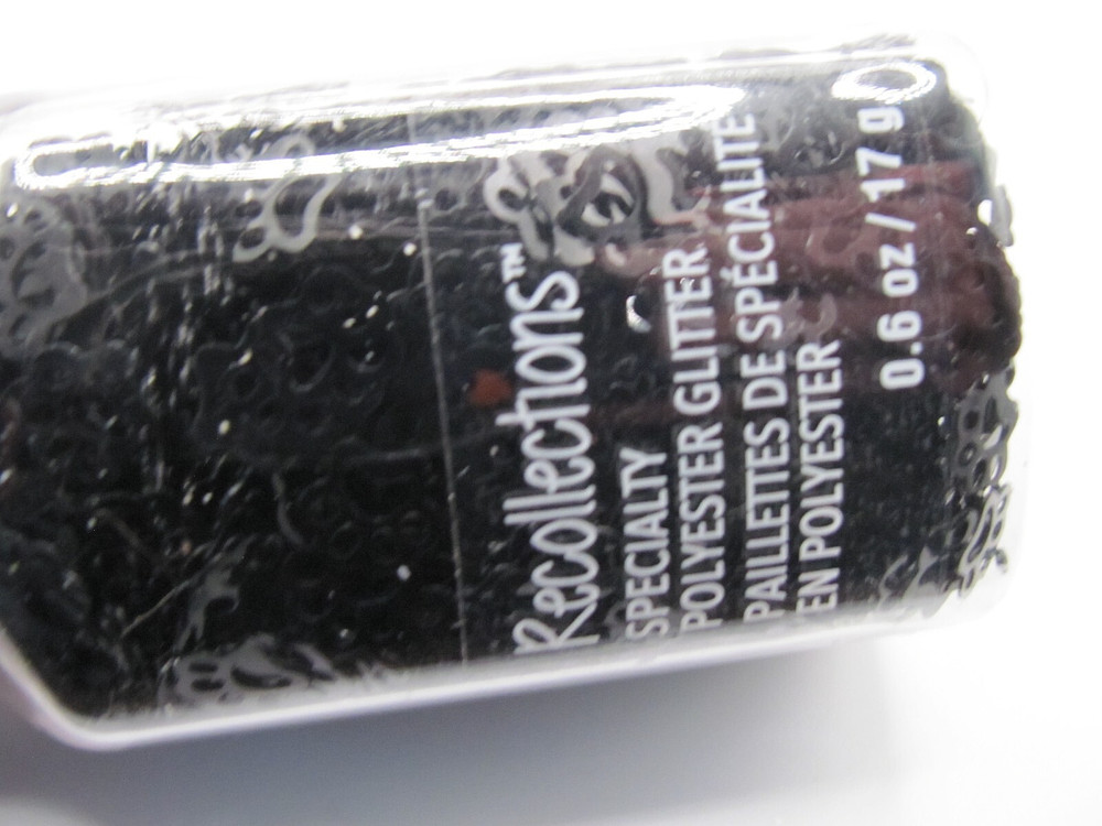 PARTIALLY USED RECOLLECTIONS SPECIALTY POLYSESTER GLITTER~BLACK PAWS