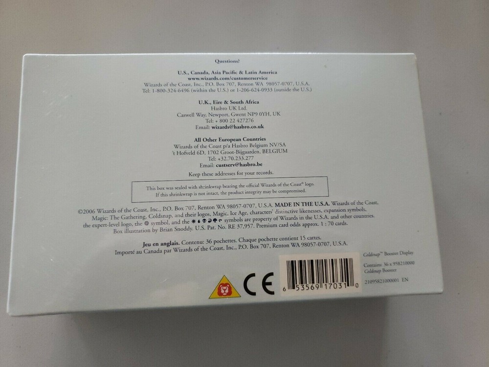 MTG COLDSNAP BOOSTER BOX FREE SHIP