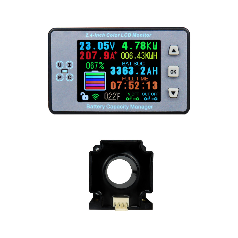 Wireless Voltmeter Ampere Meter DC 120V 100A Battery Tester Remaining Capacity