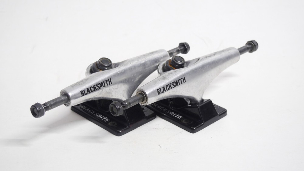 Blacksmith Skateboard Skate Trucks 5.25 Silver & Black