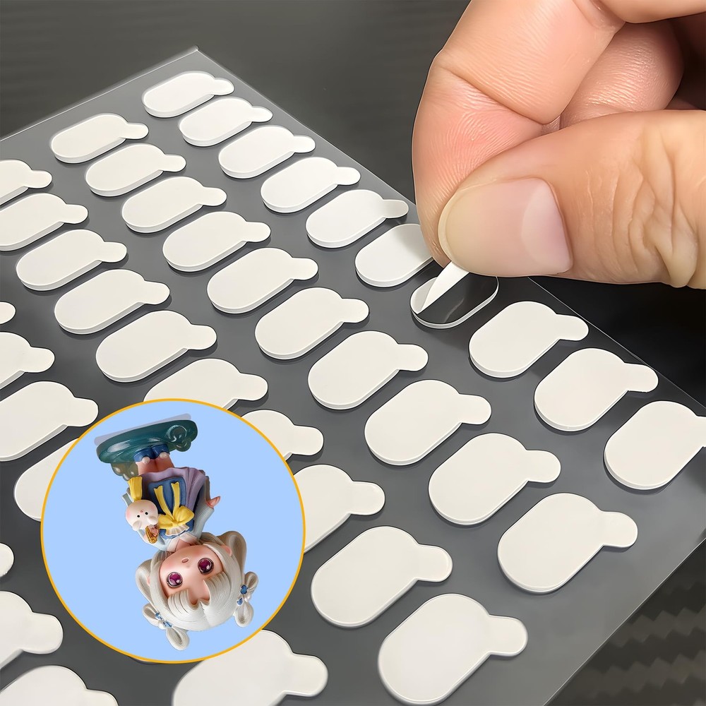 LIZMSIE 100Pcs Double Sided Adhesive Putty with Pull Tabs, Clear Dots...