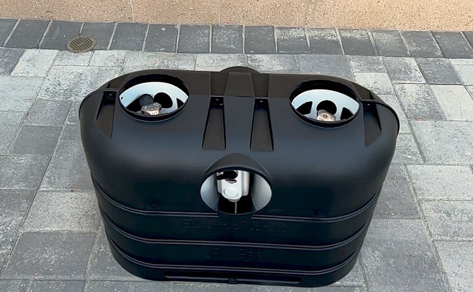 Heavy Duty Dual 20 Lb LP Propane Tank Plastic Cover For RV,Travel Trailer,Camper