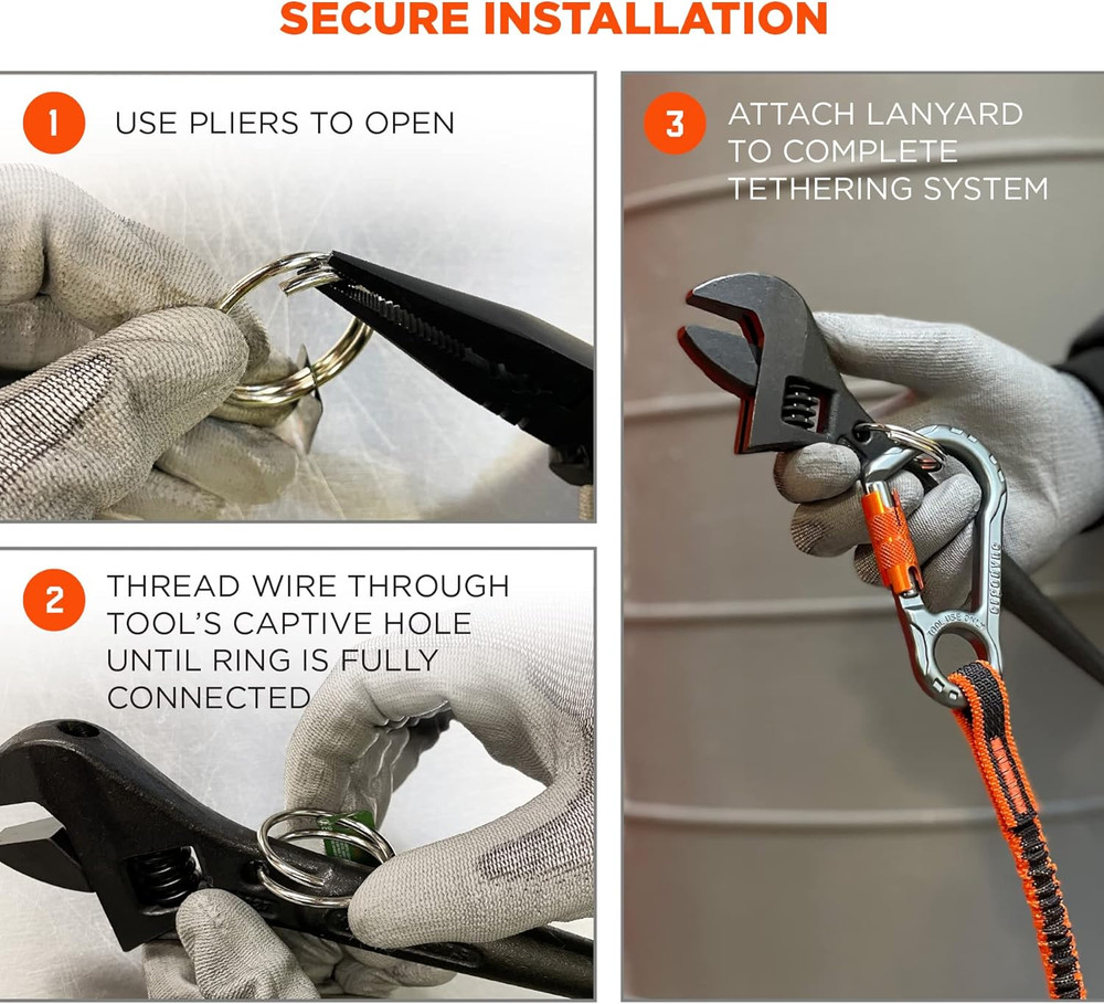 Squids 3785 Tool Tethering Split Ring Tool Attachment, 1.5" Diameter