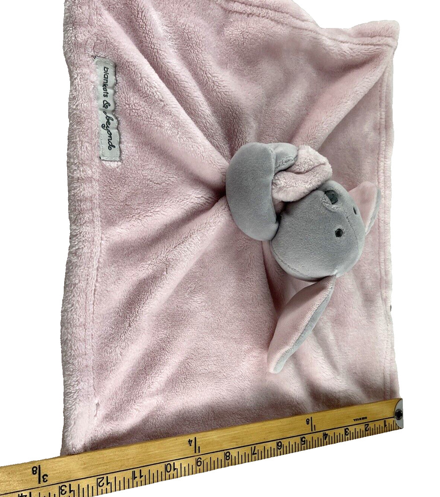 Blankets & Beyond Pink Bunny Rabbit Lovey Security Blanket Plush 14" X 3"