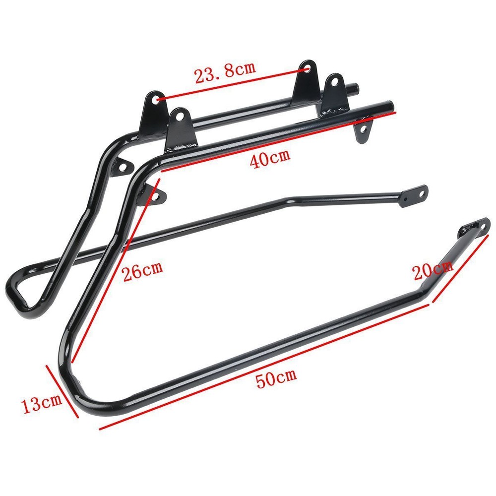 Black/Chrome Saddlebags Conversion Brackets For Harley Softail Fatboy 1984-2017