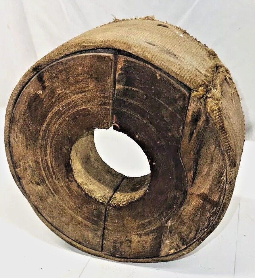 Wood Flat Belt Pulley Decorative Primitive Steampunk Mill 8.5" D