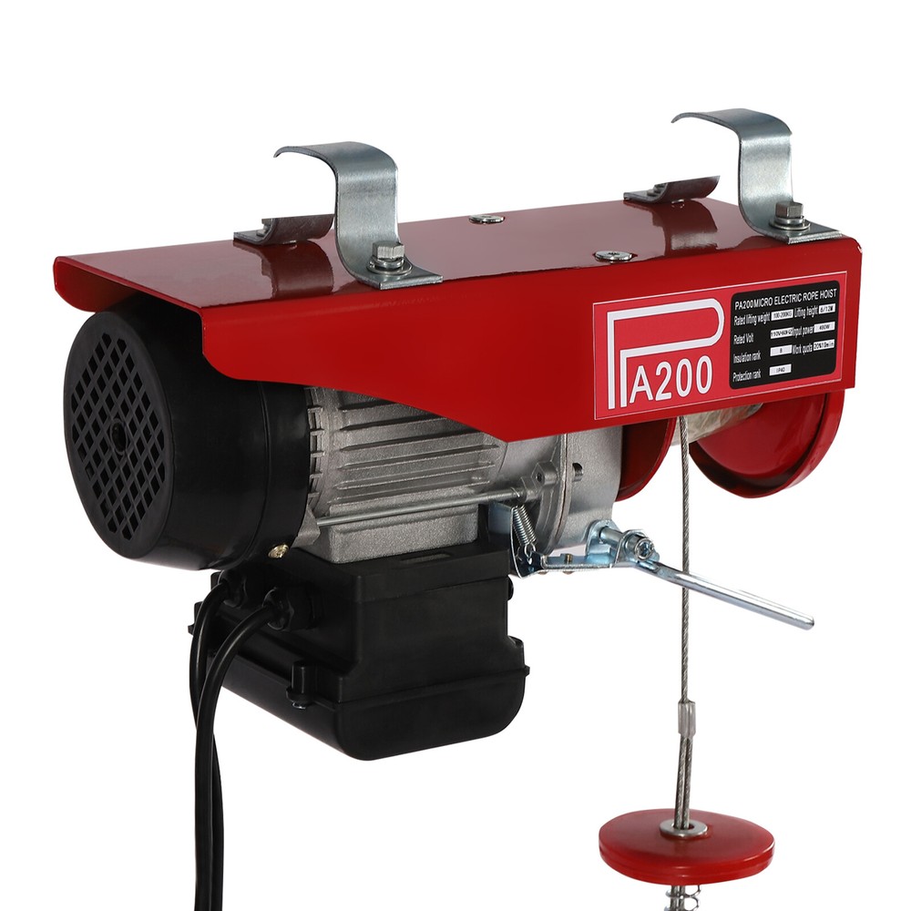 440LBS Electric Hoist Winch Engine Crane with Remote Control 110V