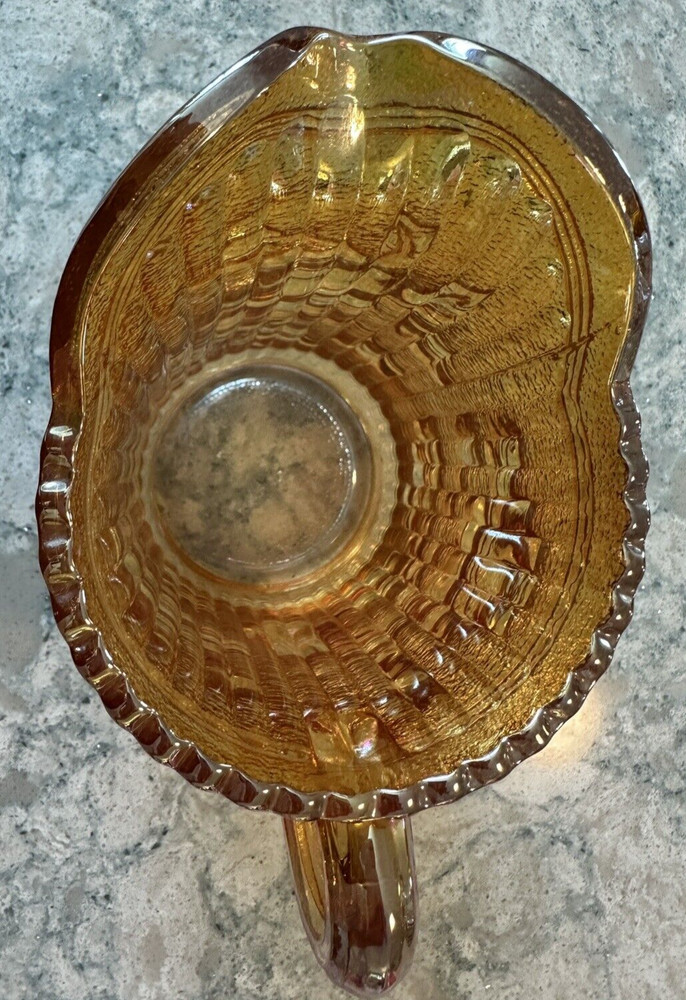 IMPERIAL CARNIVAL GLASS MARIGOLD LUSTER ROSE, PITCHER