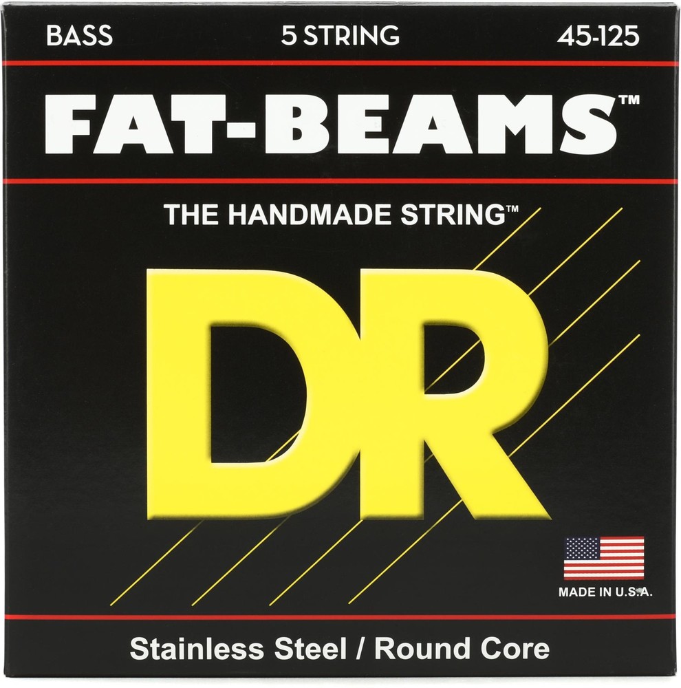DR Strings FB5-45 Fat-Beams Stainless Steel 5-string Bass Guitar Strings -