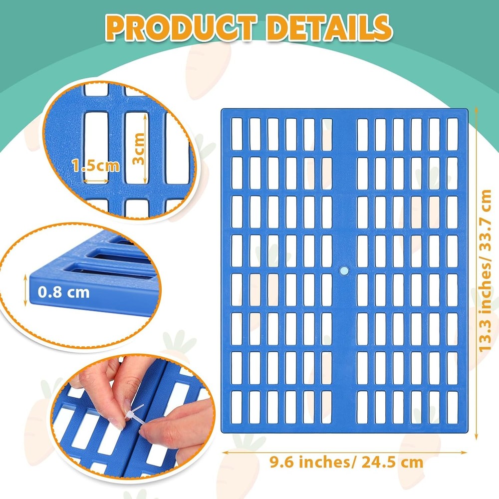 6Pcs Plastic Rabbit Cage Mat Rabbit Floor Mat Foot Resting Pad Pads For Small