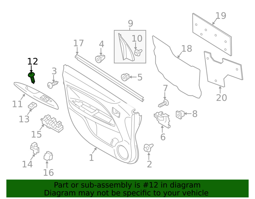 Genuine Mitsubishi Door Trim Panel Screw MF453093