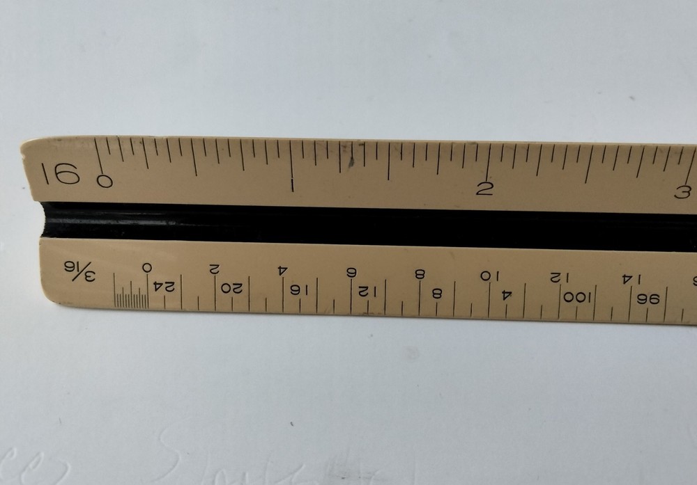 Vtg Charrette 600 Triangle Drafting Ruler Architect Engineering Scale 280600