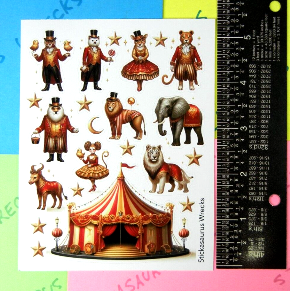 Majestic Animals Circus Sticker Sheet